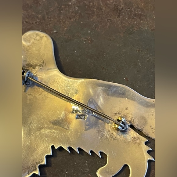 Sterling Irish Setter Golden Retriever Brooch/Handmade Dog Brooch Silver - Picture 10 of 11